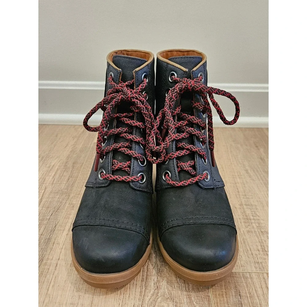 Sorel Joan of Arctic Wedge II PDX Boots Womens 8.5 Black Waterproof Lace Up